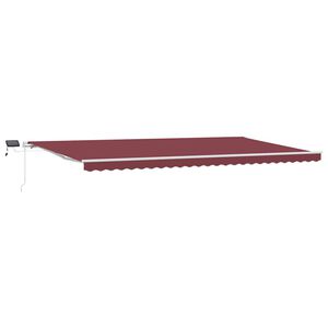 vidaXL Luifel handmatig uittrekbaar met LED 600x300 cm bordeauxrood