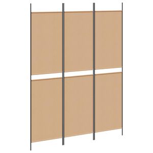 vidaXL 3-Panel Room Divider Beige 150 x 200 cm Stof