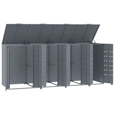 vidaXL Containerberging voor 4 containers 276x79x117 cm staal grijs