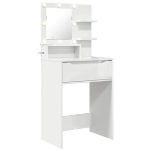 vidaXL Slaapkamer Kaptafels Hoogglans wit 80 x 39,6 x 135 cm