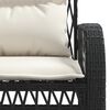 vidaXL 4-delige Loungeset met kussens poly rattan zwart