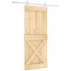 vidaXL Schuifdeur Natuurlijk en Wit 85 x 210 cm Massief Grenenhout