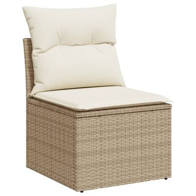 vidaXL 8-delige Loungeset met kussens poly rattan beige