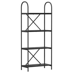 vidaXL Boekenkast 4-laags 60 x 30 x 146 cm Bewerkt hout Zwart Eiken