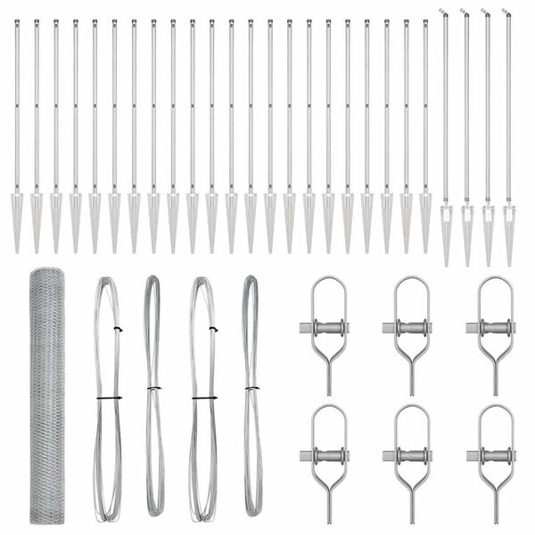 vidaXL Afrasteringspaal Zilver 50 x 1,2 m (25 mm gaas) Staal