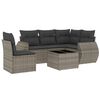 vidaXL 6-delige Loungeset met kussens poly rattan grijs