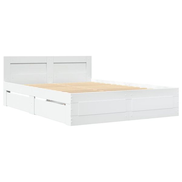 vidaXL Bedframe met hoofdeinde zonder matras 120x200 cm wit