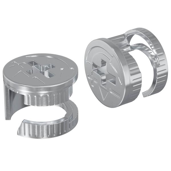 vidaXL Cam Lock Moeren 2 pcs Zilver 15 x 11,5 mm Staal