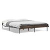 vidaXL Bedframe bewerkt hout metaal bruin eikenkleur 150x200 cm