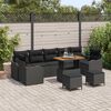 vidaXL Tuin Sofa Set met kussen met opslag met kussen 10 pcs Zwart