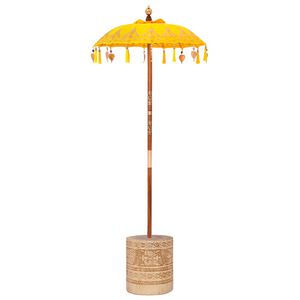 vidaXL Balinese parasol met basis Geel 95 x 95 x 260 cm
