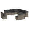 vidaXL 13-delige Loungeset met kussens poly rattan grijs
