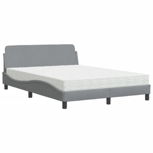vidaXL Bed met matras "Dover" stof lichtgrijs 140x190 cm