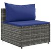 vidaXL 8-delige Loungeset met kussens poly rattan grijs