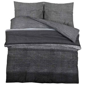 vidaXL Dekbedovertrekset 200x200 cm katoen donkergrijs en zwart
