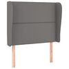 vidaXL Hoofdbord met randen 103x23x118/128 cm kunstleer grijs
