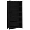 vidaXL Boekenkast 80x35x154 cm massief grenenhout zwart