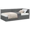 vidaXL Hoekbedframe met Matras met hoofdeinde 2 st Grijs Fluweel