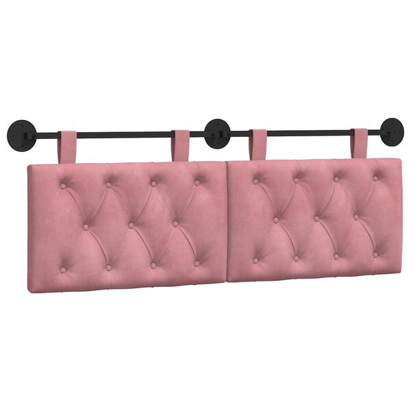 vidaXL Hangend Hoofdeinde Wandgemonteerd Roze 130 x 55 x 7 cm Fluweel