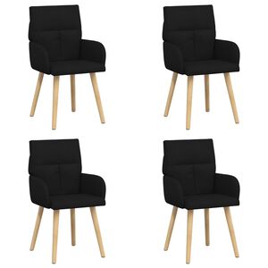 vidaXL Eettafelstoelen 4 st Stof Zwart 60 x 56 x 96 cm
