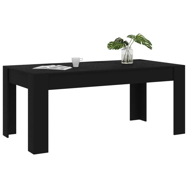 vidaXL Eettafel 180x90x76 cm spaanplaat zwart