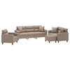 vidaXL 4-delige Loungeset met kussens microvezelstof taupe