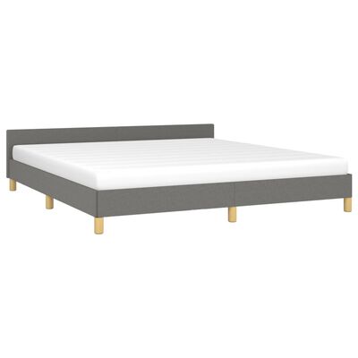 vidaXL Bedframe met hoofdeinde stof donkergrijs 180x200 cm