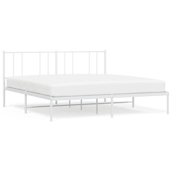 vidaXL Bedframe met hoofdbord metaal wit 183x213 cm