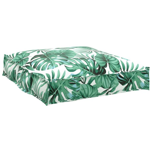 vidaXL Pallet Kussen Set 2 pcs Groen Bladpatroon 100 x 40 x 8 cm