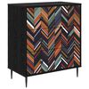 vidaXL Ladekast OMMEN Geometrische print 66 x 36,5 x 76 cm Zwart eiken