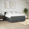 vidaXL Boxspring met matras stof donkergrijs 180x200 cm