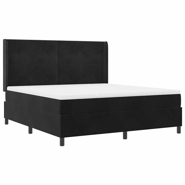 vidaXL Boxspringbed met matras met LED Zwart 180 x 200 cm Fluweel