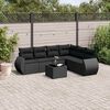 vidaXL 7-delige Loungeset met kussens poly rattan zwart