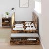 vidaXL Opbergbedframe met lade Gerookt eiken 90 cm Bewerkt hout