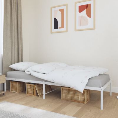 vidaXL Bedframe metaal wit 90x190 cm