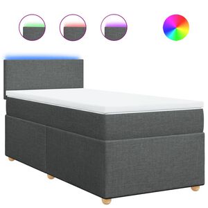 vidaXL Boxspring met matras stof donkergrijs 80x200 cm