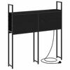 vidaXL Opberghoofdbord met Oplaadstation Zwart eiken 102 x 15 x 98 cm