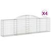 vidaXL Schanskorven 4 st gewelfd 300x30x80/100 cm gegalvaniseerd ijzer