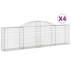 vidaXL Schanskorven 4 st gewelfd 300x30x80/100 cm gegalvaniseerd ijzer