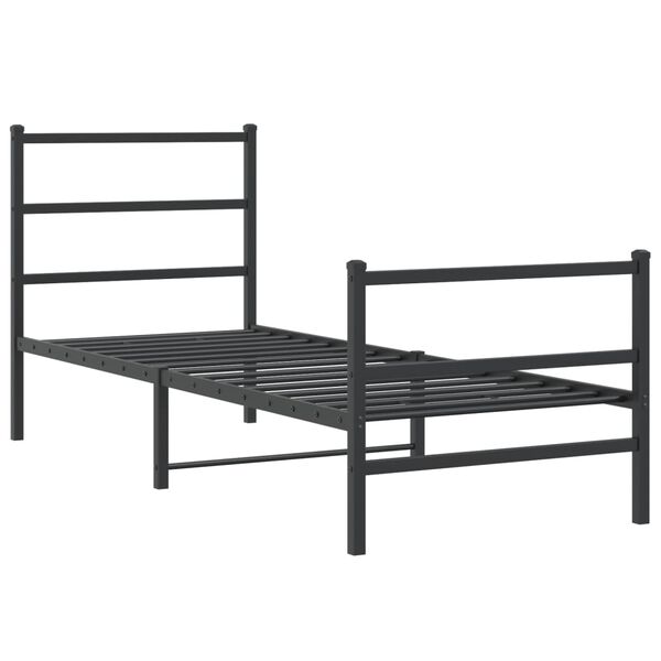 vidaXL Bedframe met hoofd- en voeteneinde&nbsp;metaal zwart 80x200 cm