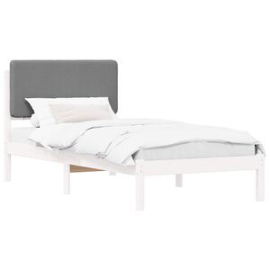 vidaXL Bedframe met Gevoerd Hoofdgedeelte Lichtgrijs 90 x 200 cm