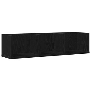 vidaXL Wandplank met plank Zwart Eiken 75 x 18 x 18 cm Bewerkt hout
