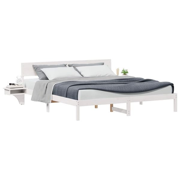 vidaXL Bedframe met hoofdeinde Wit 180 x 200 cm Massief grenenhout