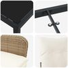 vidaXL Tuin Eetset met kussen 3 pcs Beige Poly riet