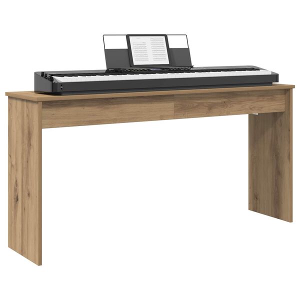 vidaXL Keyboardstand Artisan Eiken 130 x 32 x 64 cm Bewerkt hout