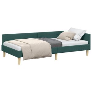 vidaXL Hoekbedframe Donkergroen 80 x 200 cm Stof