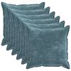 vidaXL Kussensloop 6 st HOUTEN Blauw 80 x 80 cm Chenille Stof