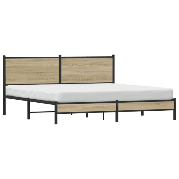 vidaXL Bedframe zonder matras metaal sonoma eikenkleurig 180x200 cm