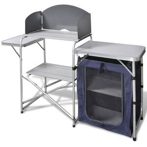 vidaXL Campingkeuken inklapbaar met windscherm aluminium