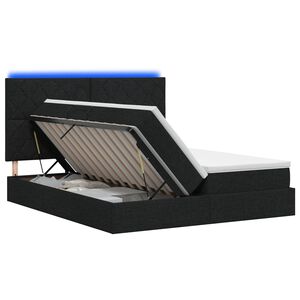 vidaXL LED Opslagbed met Matras Zwart 180 x 200 cm Stof